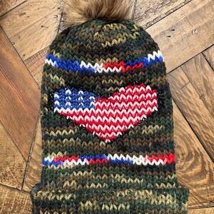 American Flag Heart Pattern, Digital Pattern, Knitting Machine Pattern, Circular knitting machine, Addi and Sentro knitting machine