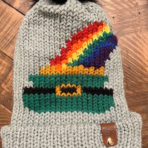 St. Patrick&#39;s Day Pot of Gold with Rainbow pattern for Addi 46 & Sentro 48 Pin Circular Knitting Machines, Knitting Machine Pattern, how- to