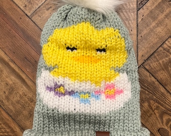 Easter Chick Knit Hat Pattern – Addi & Sentro Knitting Machine (Digital Download)