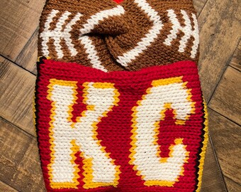 KC Fußball Messy Bun Ohrwärmer Strickmaschine Muster (Digitaler Download)