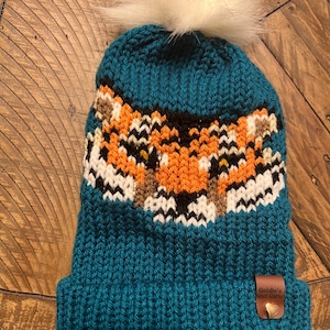 Tiger Specialty Adult Double Knit Slouchy Beanie Winter Hat NOT duplicate stitch made to order