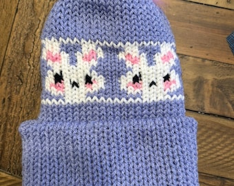 All-Around Bunny Hat Pattern – Addi 46 Pin Circular Knitting Machine Digital Download , Addi 46-Pin Circular Knitting Machine Pattern only