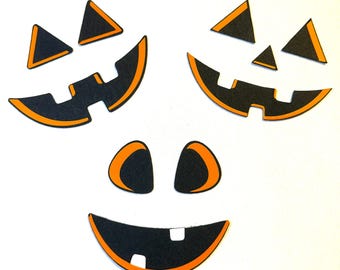 Pumpkin Felt Faces for Amigurumi | Set of 5 Halloween Craft Eyes