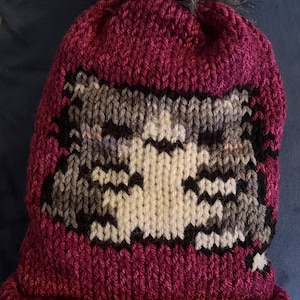 Grey Kitty Hat Pattern, Digital Pattern, Knitting Machine Pattern, Circular knitting machine, Addi and Sentro knitting machine
