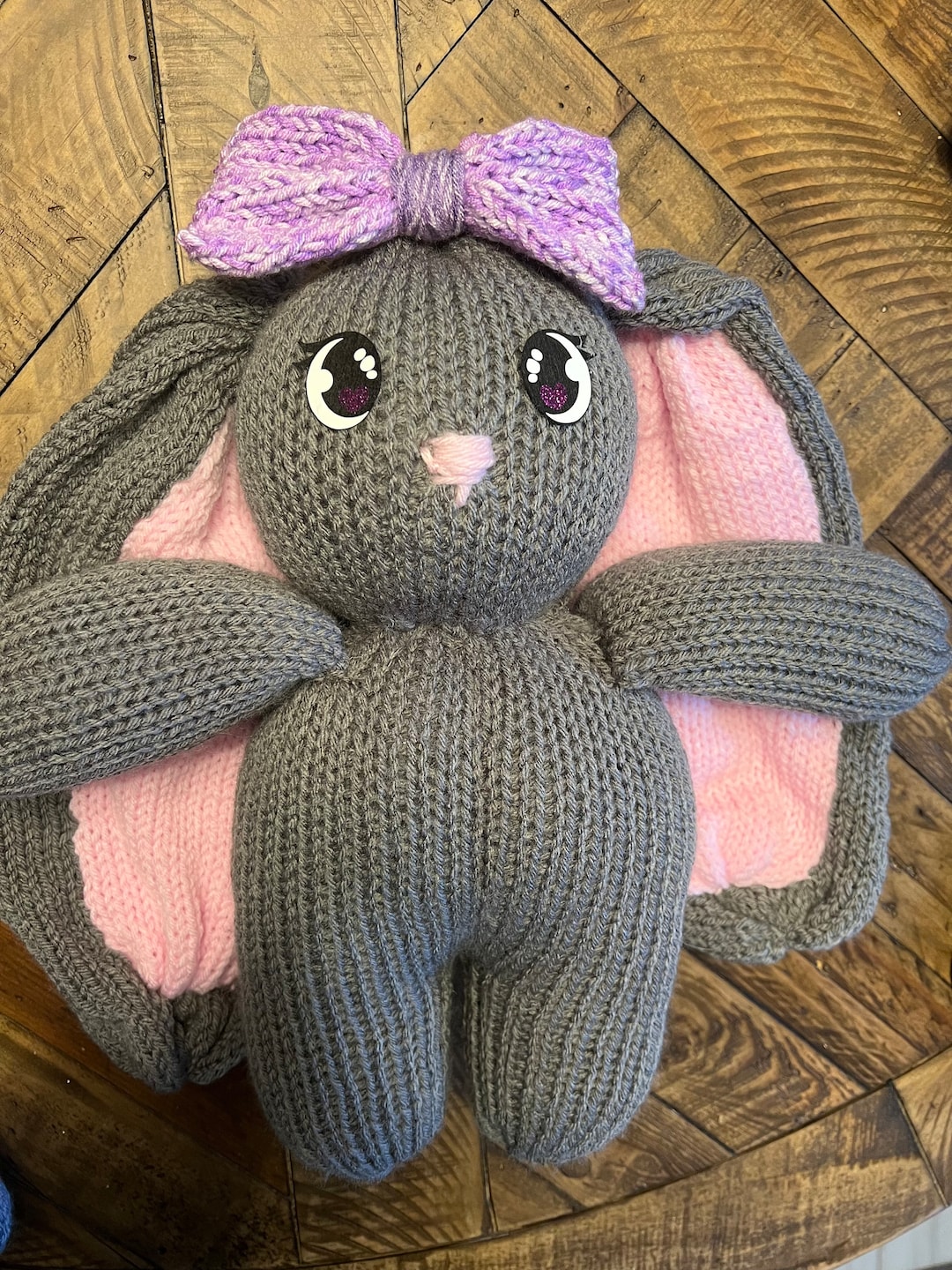 Handmade Double Knit Floppy Eared Stuffed Bunny , Bunny Stuffy, Stuffed ...