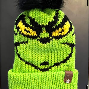 Festive Face Knit Hat Pattern: Holiday Character Inspired Circular Knitting Machine pattern, knitting machine pattern, Addi and Sentro
