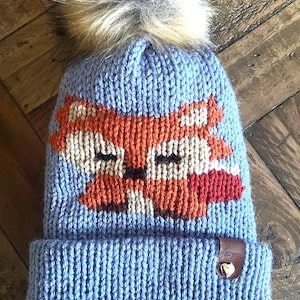 Fox Hat Knitting Pattern, PDF Pattern, Knitting Machine Pattern, Addi, Sentro knitting Machine Pattern, Circular knitting machine