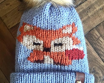 Fox Hat Knitting Machine Pattern, Addi, Sentro (PDF Pattern)