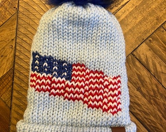 American Flag Hat Knitting Machine Pattern, Addi King (Digital Pattern)