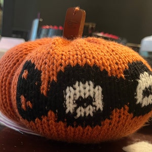 Spooky &#39;Boo&#39; Stuffie Pumpkin: Digital Pattern, Knitting Machines, PDF Pattern, Knitting Machine Pattern, Circular knitting machine