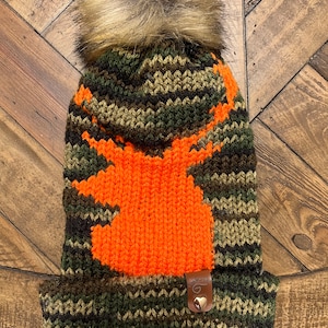 Deer Silhouette Hat Pattern for Addi 46 Pin or Sentro 48 Pin Circular Knitting Machine, Knitting Machine Pattern, circular knitting machine