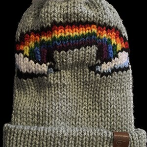 Rainbow with Clouds Knit Hat Pattern /Digital Pattern, Knitting Machine Pattern, Circular knitting machine, Addi and Sentro knitting machine