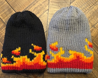 Flame-Inspired Double Knit Beanie Pattern for Addi 46 Pin or Sentro 48 Pin Circular Knitting Machines Pattern,  Knitting Machine Pattern,