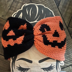 Addi Pumpkin/ Jack O' Lantern Ear Warmer Pattern: Digital Pattern, Knitting Machine Pattern, Circular knitting machine