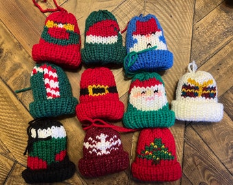 Teenie Beanie Hat Christmas Ornaments Collection - 10 different designs for Addi 22 pin Circular Knitting Machine, Knitting Machine pattern,