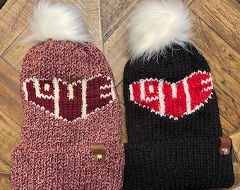 Retro Love Hat Knitting Machine Pattern, Heart Design (Digital Download)