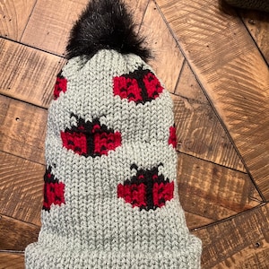 Lady Bug All-Over Hat Pattern for Circular Knitting Machines, Addi 46 pin machine,  Knitting Machine Pattern, Circular knitting machine,