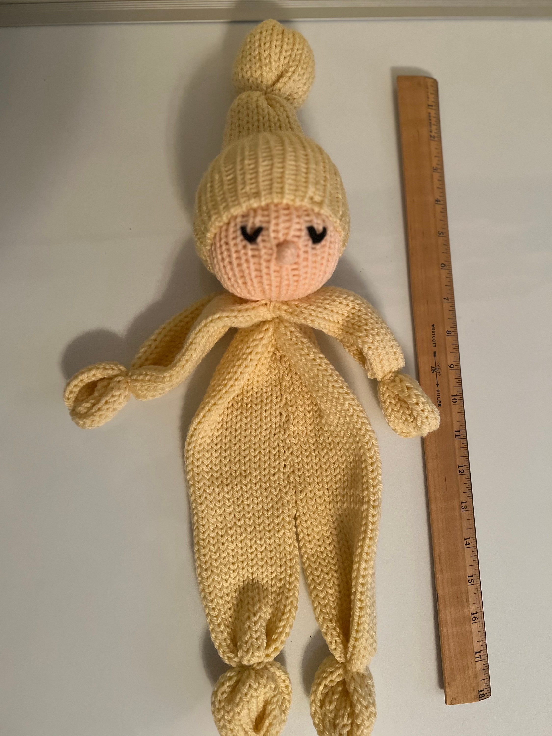 Homemade Knit Baby Doll Lovey Baby Shower Gift Babys First Etsy