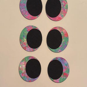 5 Sets vibrant Pink Pattern Felt Eyes for Amigurumi, Stuffed Animals, & Plushies Sizes 1in (25mm) - 2in (50mm) Kawaii, cartoon eyes, Crochet