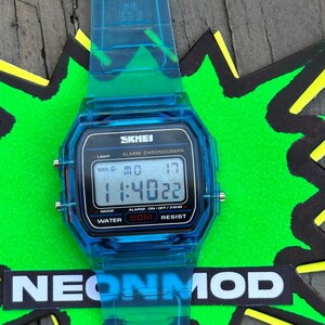 Holographic Digital Watch Star Field - Blue Transparent Jelly Watch - SKMEI Glitter Holo Mod afbeelding 2