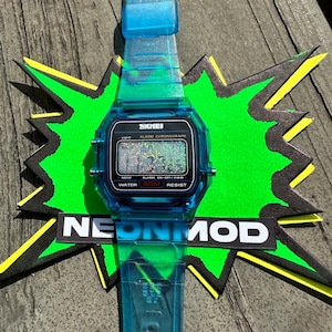 Holographic Digital Watch Star Field - Blue Transparent Jelly Watch - SKMEI Glitter Holo Mod afbeelding 1
