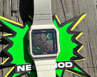 Glitter Watch Casio POP White Holo Mod - Star Field Holographic Display