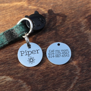 Cat tag | Cat ID tag | Cat name for cats | Small dog tag | Small cat tag | Pet ID | Custom Pet Tag | Personalized ID tag | Hundermake Tag