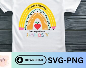 SVG de agradecimiento al maestro / Diseño de corazón grande (descarga digital)
