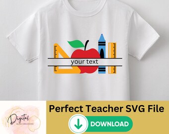 Archivo SVG/monograma de Apple Teacher (descarga digital)