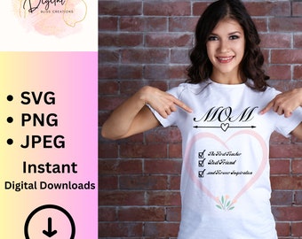 Archivo SVG de corazón para el Día de la Madre / Regalo para mamá (Descarga digital)