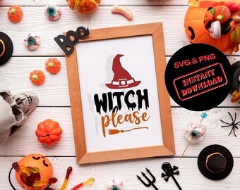 Bruja, por favor, Halloween SVG / Cita divertida de bruja, archivo de corte de silueta de Cricut (descarga digital)