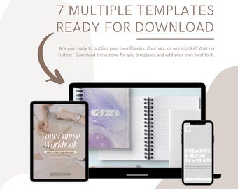 Plantillas de diario listas para usar: paquete de libros electrónicos PLR: plantillas de Canva editables: ingresos pasivos
