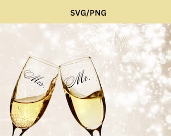 Monograma Sr. y Sra. SVG / Diseño de letrero de boda (Descarga digital)