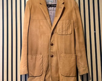 Vintage 50s/60s Field and Stream tan and brown suede jacket size 38
