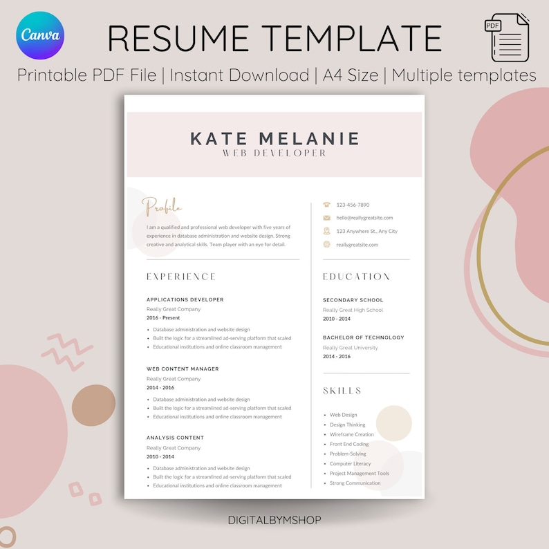 CV Template Editable Resume Template - Il 794xN.4423361465 F9m1 