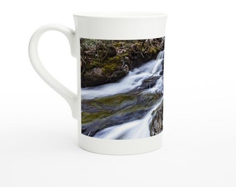 Glen Onoko Falls Photograph by Deb Schell on a 10oz Porcelain Slim Mug (White)