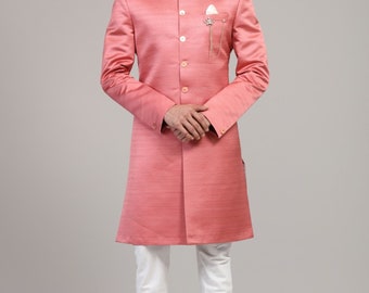 Peach Classic  Sherwani Set for Wedding Royal look for Men & Boys Achkan Designer Marriage wedding