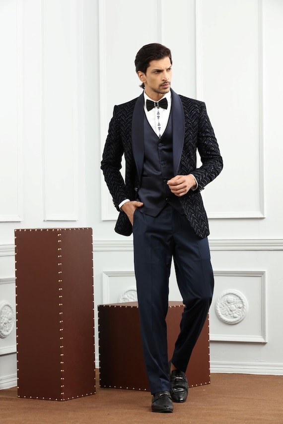 navy dress and black suit Navy Blue Suit