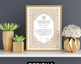 Custom Islamic Nikkah Certificate: Personalized Muslim Wedding Keepsake (Digital Download)