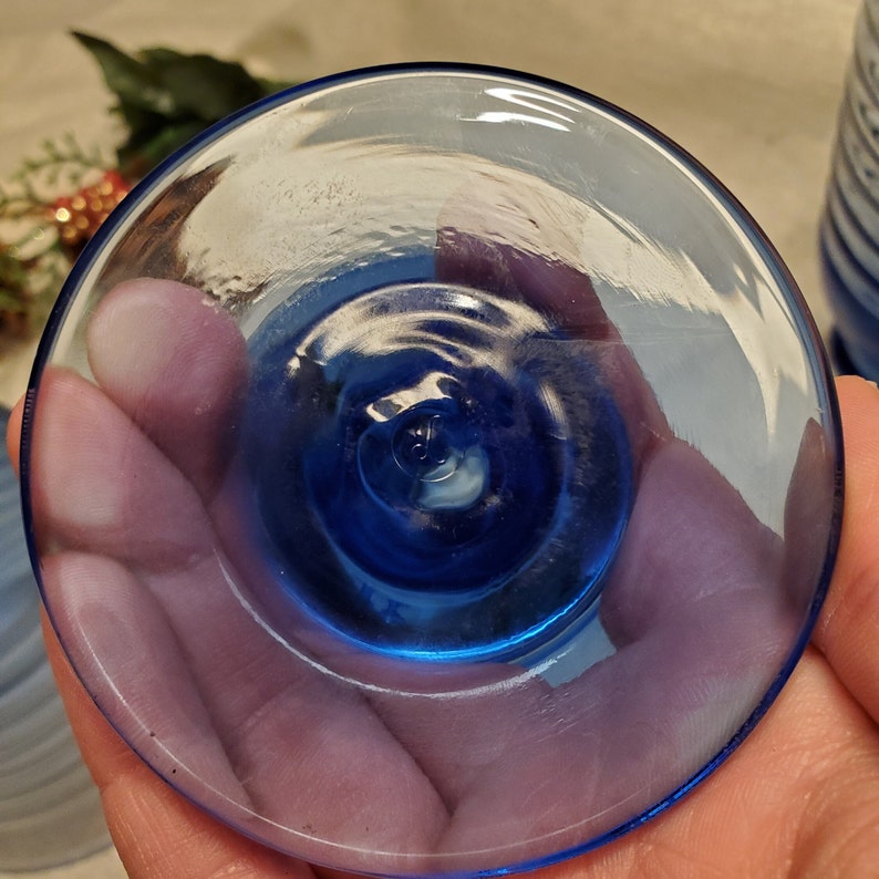 Vintage Sirrus Blue Wine/water Glasses Etsy