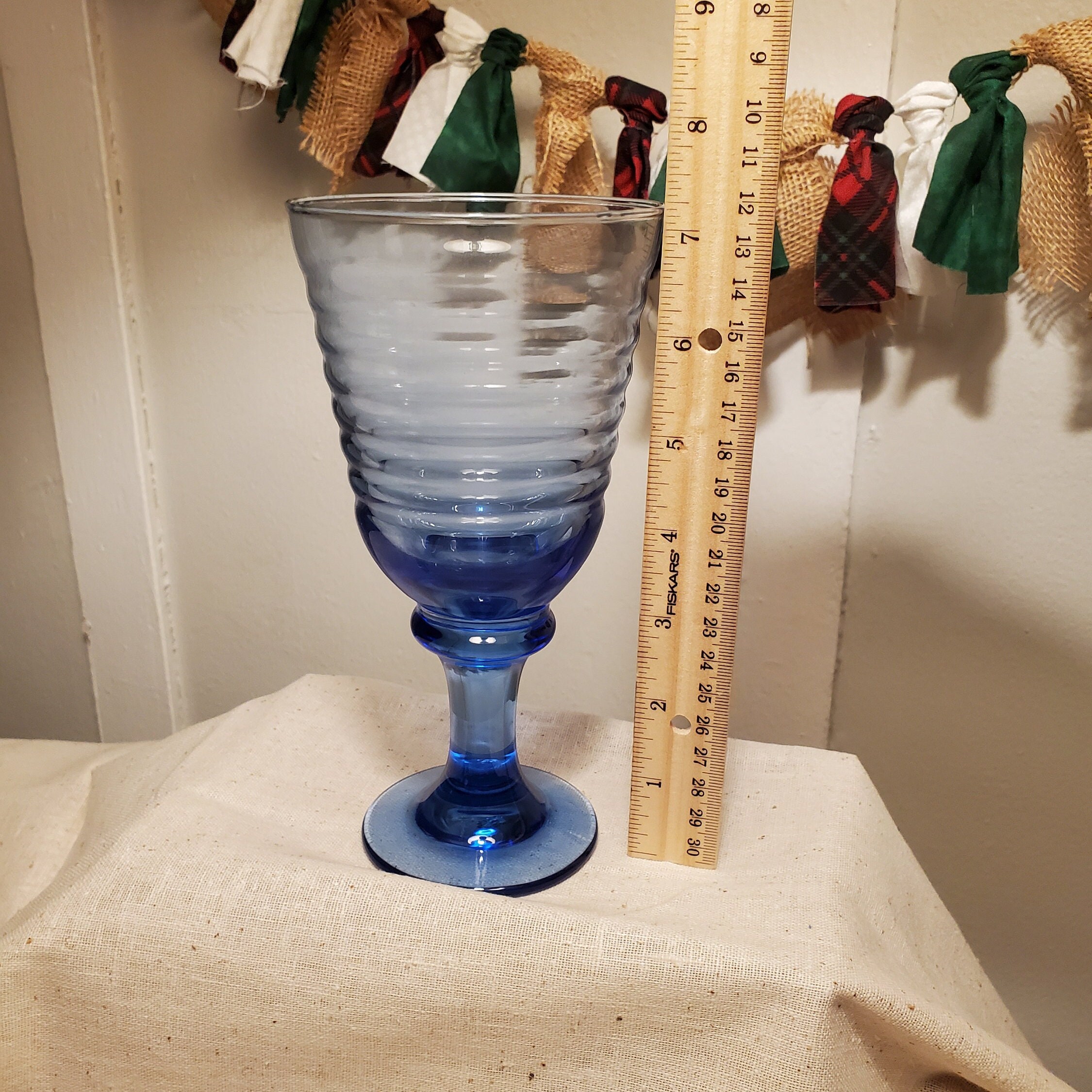 Vintage Sirrus Blue Wine/water Glasses Etsy