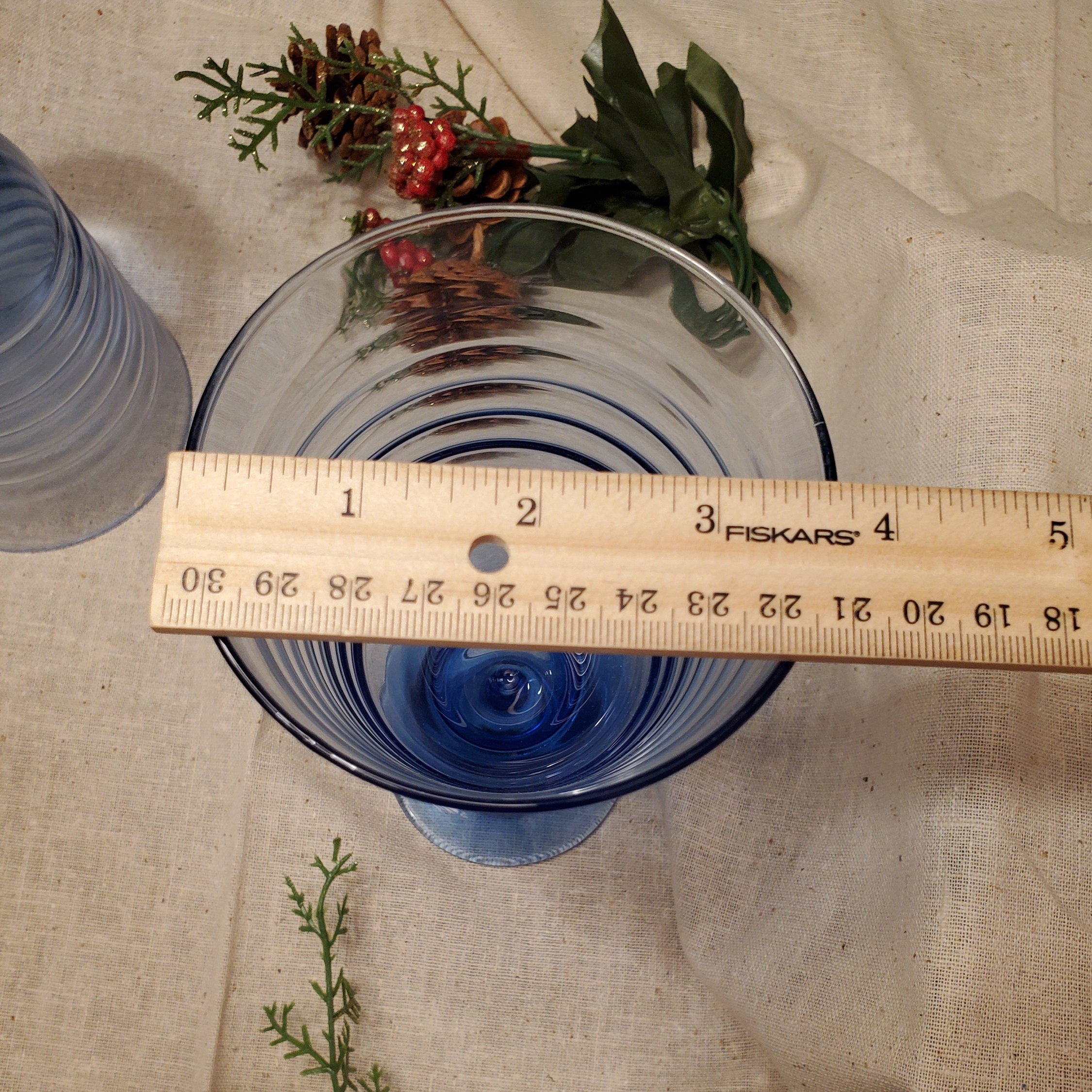 Vintage Sirrus Blue Wine/water Glasses Etsy