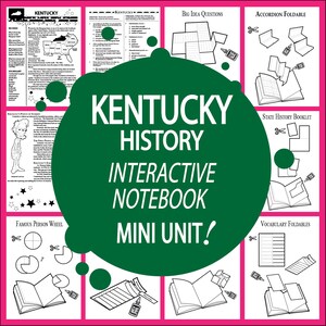 Histoire du KENTUCKY + AUDIO - Tout le contenu de l&#39;étude de l&#39;État du Kentucky inclus - Études sociales du Kentucky - Idéal pour les classes à domicile