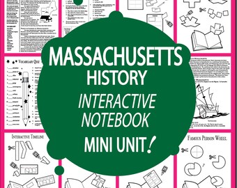 MASSACHUSETTS Geschichte - Alle Studieninhalte des Bundesstaates Massachusetts enthalten - Massachusetts Social Studies - ideal für Homeschool-Klassenzimmer