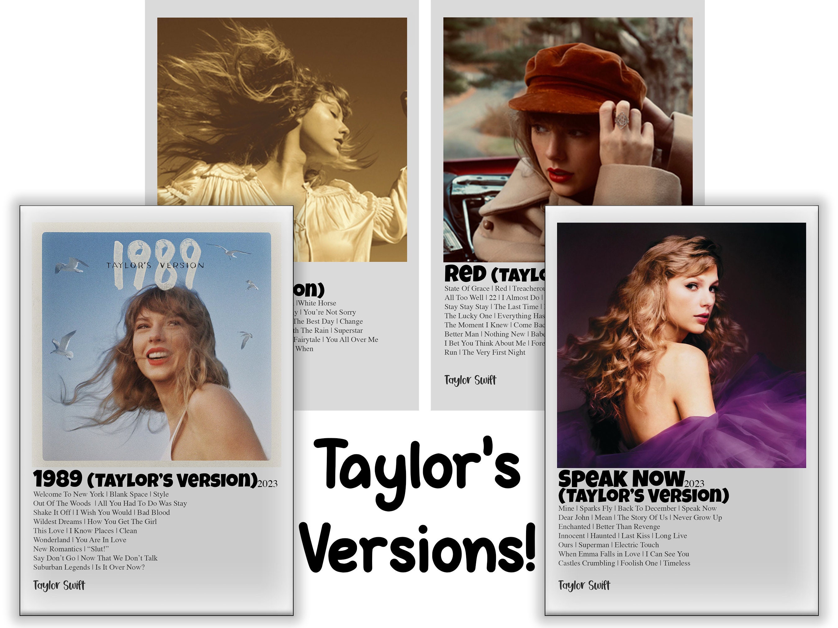 Taylor Swift Album Mini Posters INCLUDING Taylor's Versions 4x6 Mini ...