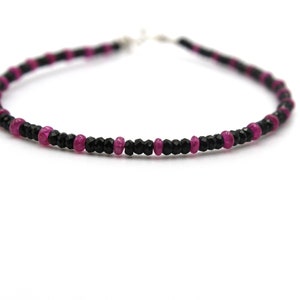 black spinel Ruby bracelet, Sterling silver 925, red ruby, ruby , precious bracelet Multi Gemstones bracelet, Handmade,Gift, AAAA+ ruby