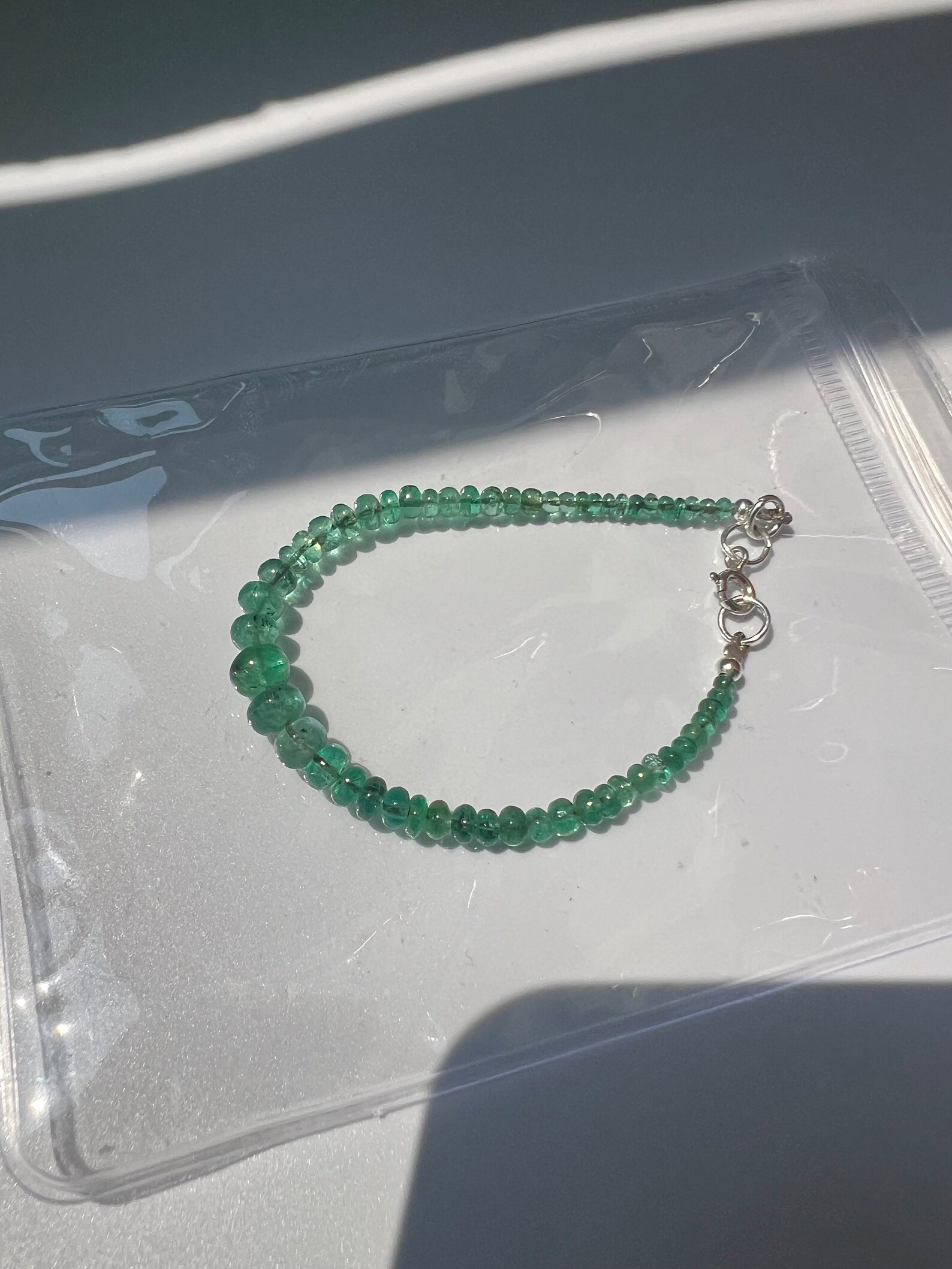 Zambian Emerald Bracelet Certificate of Authenticity, Sterling Silver ...