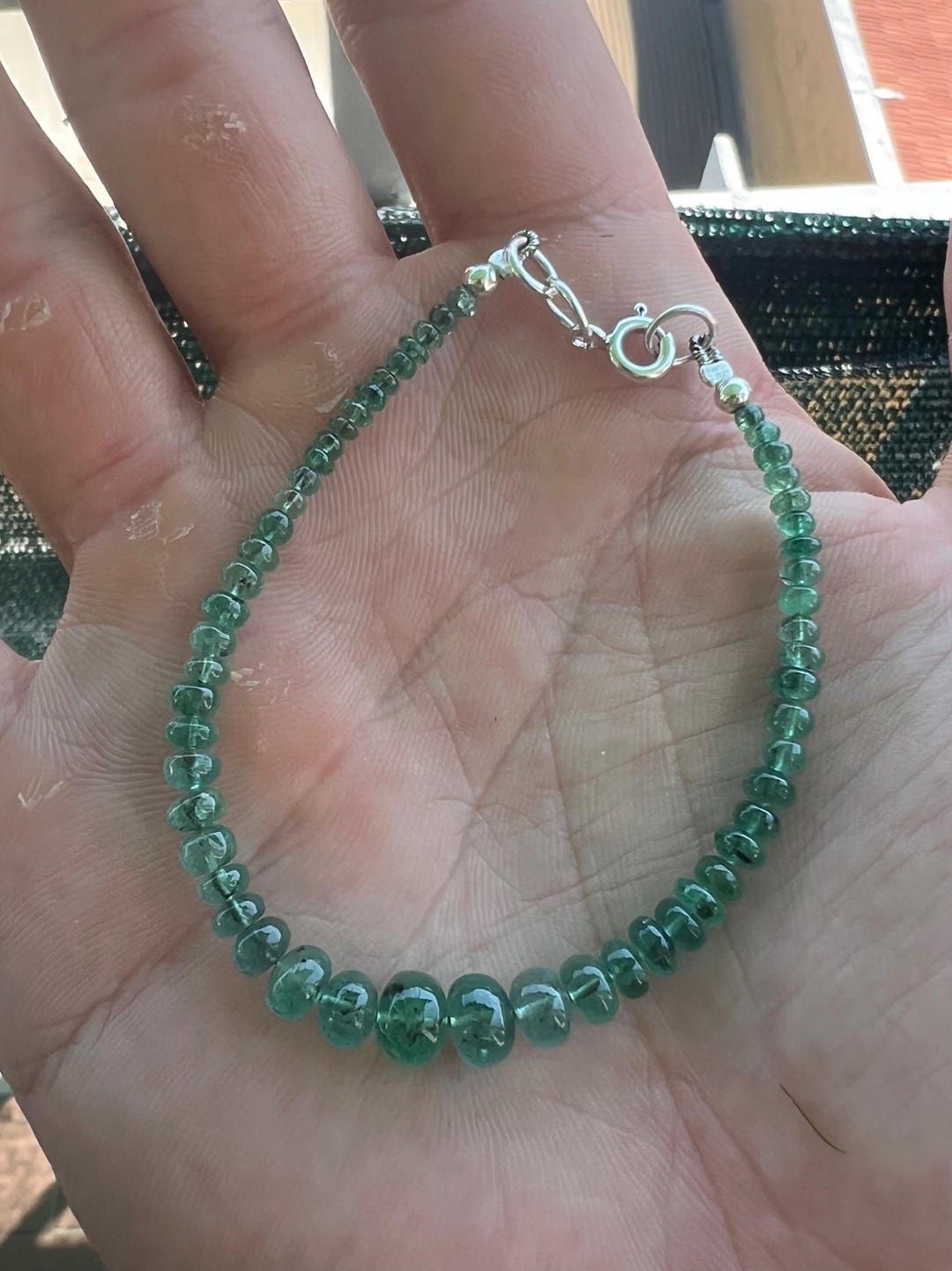 Zambian Emerald Bracelet Certificate of Authenticity, Sterling Silver ...