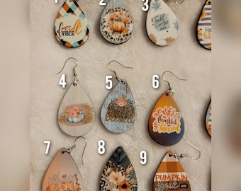 Fall sublimation earrings