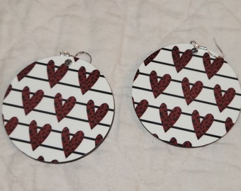 Valentines Sublimation earrings